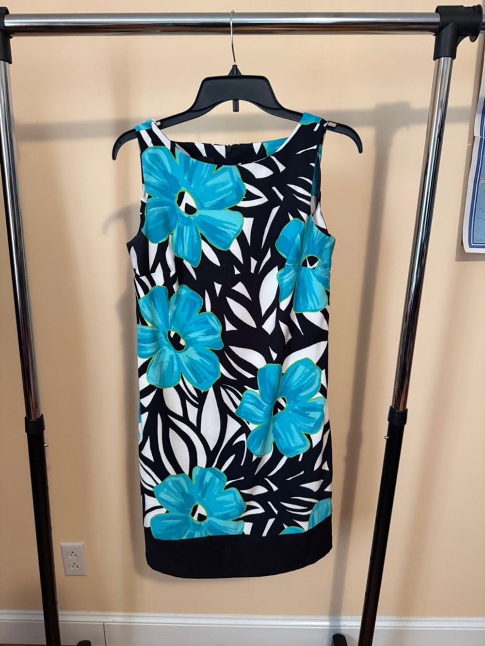 AB Studio Turquoise & Black Floral Sheath